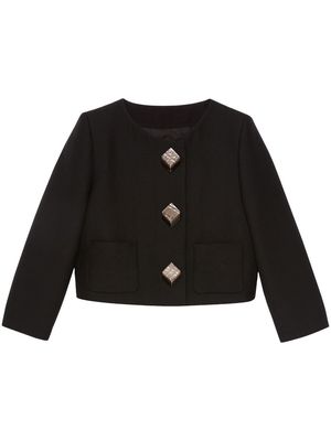 Gucci Giacca cropped geometric-button jacket - Black