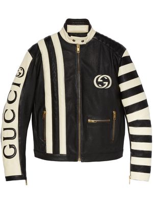 Gucci goatskin zip-up jacket - Black