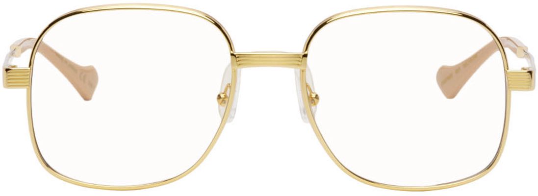 Gucci Gold Square Glasses