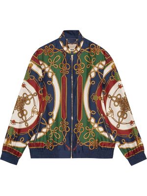 Gucci graphic-print bomber jacket - Green