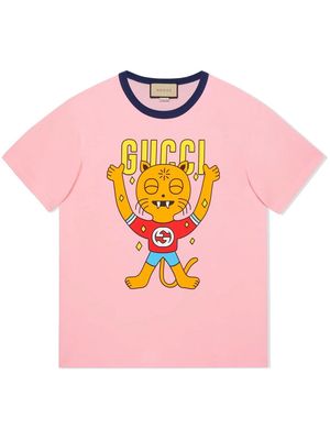 Gucci graphic-print cotton T-shirt - Pink