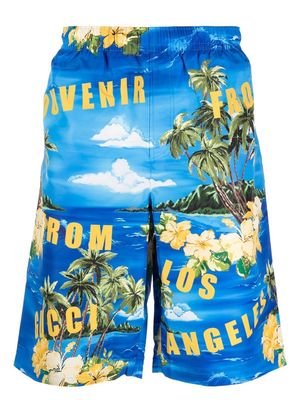 Gucci graphic-print swim shorts - Blue