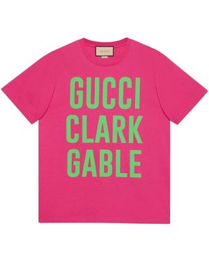 Gucci Gucci Clark Gable print T-shirt - Pink