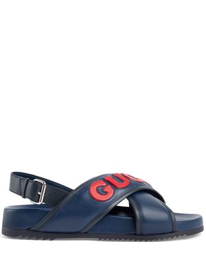 Gucci Gucci crisscross leather sandals - Blue