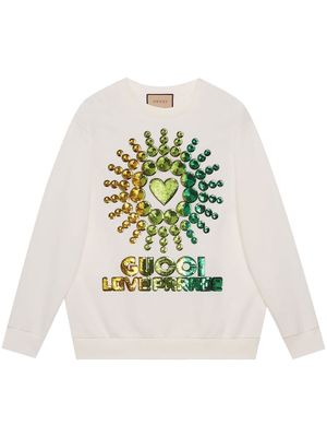 Gucci Gucci Love Parade sequinned sweatshirt - White