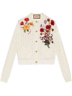 Gucci Gucci Lovelight embroidered cardigan - White