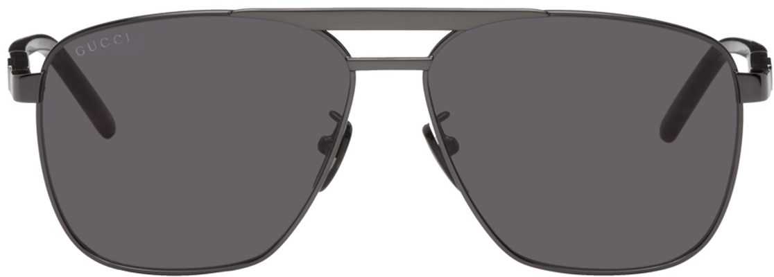 Gucci Gunmetal Aviator Sunglasses