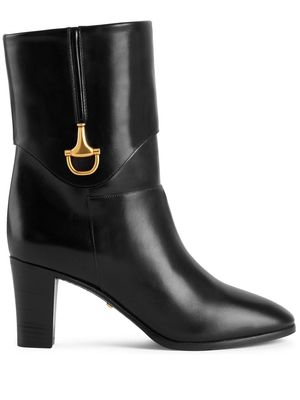 Gucci Half Horsebit leather ankle boots - Black