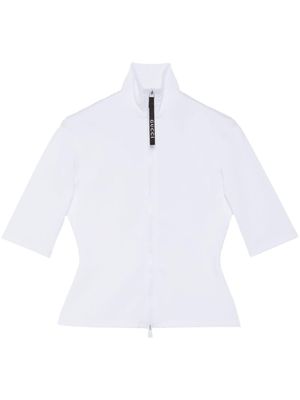 Gucci high-neck short-sleeve top - White