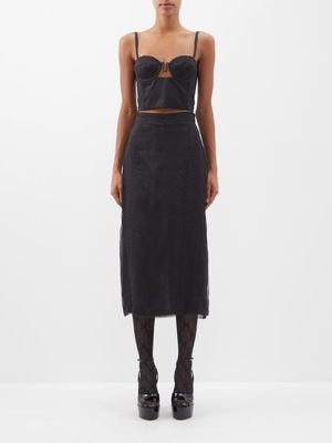 Gucci - High-rise Organza Midi Skirt - Womens - Black
