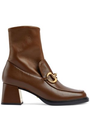 Gucci Horsebit-detail 55mm boots - Brown