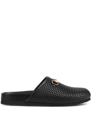 Gucci horsebit-detail leather slippers - Black