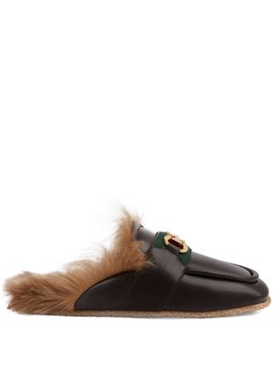 Gucci Horsebit-detail leather slippers - Brown