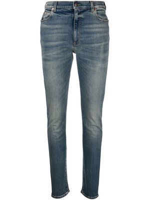 Gucci Horsebit-detail stonewashed skinny jeans - Blue