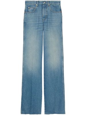 Gucci Horsebit-detail wide-leg jeans - Blue