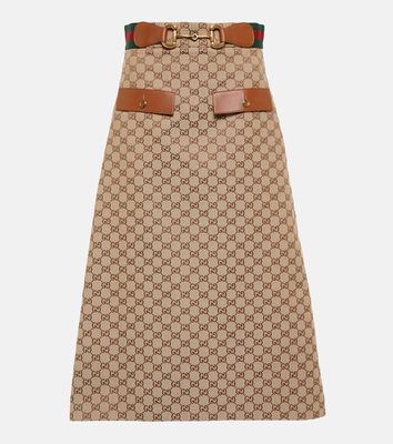 Gucci Horsebit GG canvas midi skirt