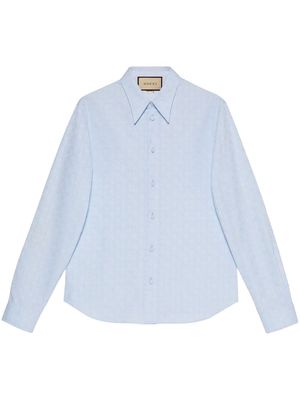 Gucci Horsebit jacquard cotton shirt - Blue