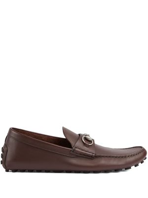 Gucci Horsebit leather driving loafers - Brown
