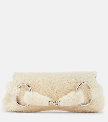 Gucci Horsebit Medium shearling shoulder bag