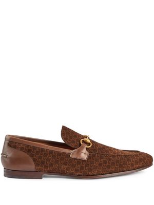 Gucci horsebit monogram loafers - Brown