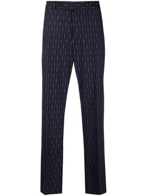 Gucci Horsebit-print straight-leg trousers - Blue