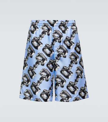 Gucci Horsebit printed silk shorts