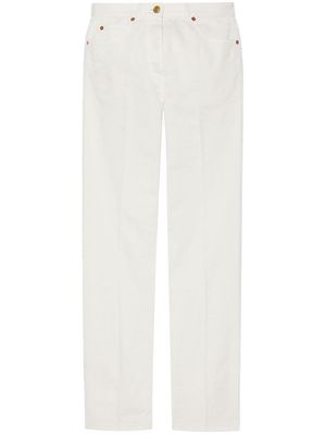 Gucci Horsebit straight-leg cotton trousers - White