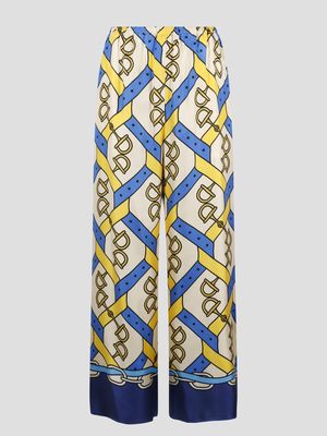 Gucci Horsebit Strap Print Silk Pant