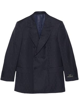 Gucci Horsebit striped wool jacket - Blue