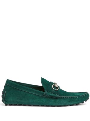 Gucci Horsebit suede driving shoes - Green