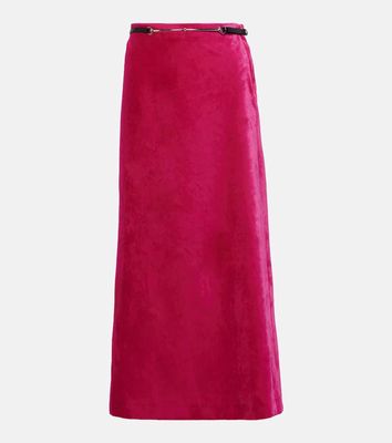 Gucci Horsebit velvet midi skirt
