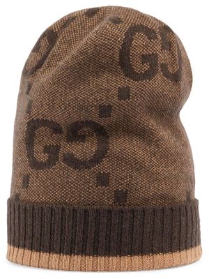 Gucci intarsia-knit logo hat - Neutrals
