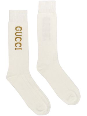 Gucci intarsia-knit logo socks - White