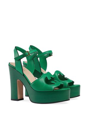 Gucci interlocking G 110mm high sandals - Green