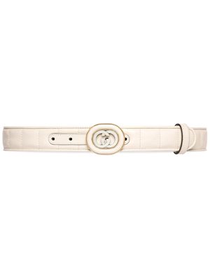 Gucci Interlocking G-buckle belt - White