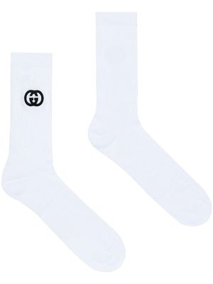Gucci Interlocking-G cotton ankle socks - White