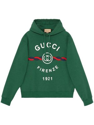 Gucci Interlocking G cotton hoodie - Green