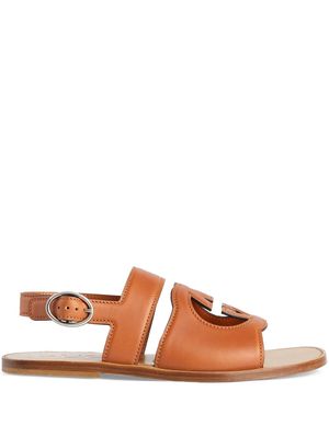 Gucci Interlocking G cut-out sandals - Brown