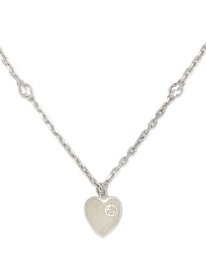 Gucci Interlocking G heart-pendant necklace - Silver