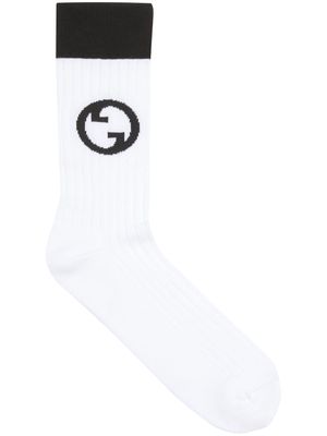 Gucci Interlocking G intarsia-logo socks - White