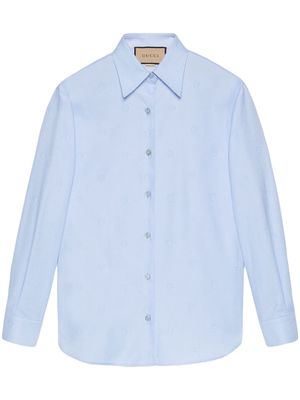 Gucci Interlocking G-jacquard cotton shirt - Blue