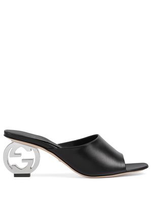 Gucci Interlocking G leather mules - Black