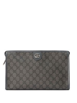 Gucci Interlocking G logo plaque wash bag - Grey