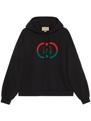 Gucci Interlocking G-print cotton hoodie - Black
