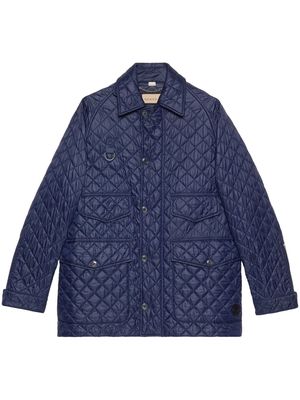 Gucci Interlocking G quilted padded jacket - Blue
