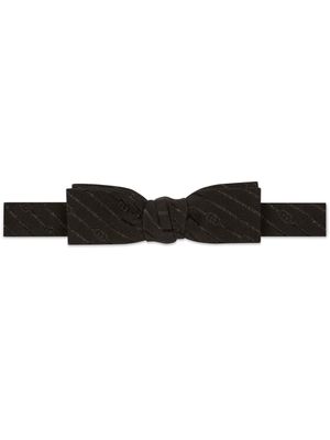 Gucci Interlocking G silk bow tie - Black