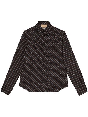 Gucci Interlocking G stripe-print shirt - Black