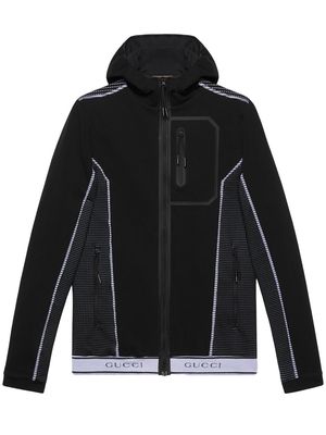 Gucci jacquard tubular zip hoodie - Black