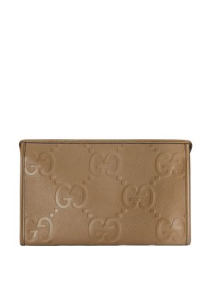 Gucci Jumbo GG leather pouch - Neutrals