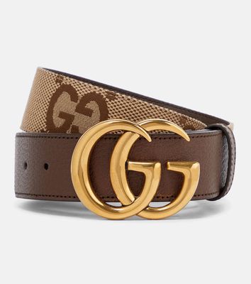 Gucci Jumbo GG Marmont leather-trim canvas belt